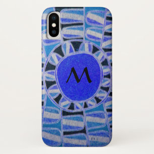 SUN SOLAR ENERGY MONOGRAM Blue White Black Case-Mate iPhone Case