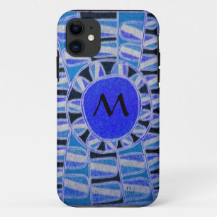 SUN SOLAR ENERGY MONOGRAM Blue White Black iPhone 11 Case