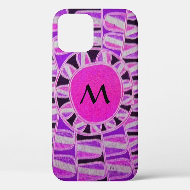 SUN SOLAR ENERGY MONOGRAM Pink Purple Black Case-Mate iPhone Case (Back)