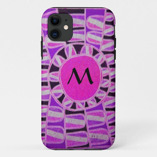 SUN SOLAR ENERGY MONOGRAM Pink Purple Black Case-Mate iPhone Case (Back)