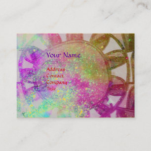 SUN SOLAR ENERGY MONOGRAM yellow fuchsia purple Business Card