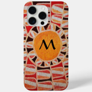 SUN SOLAR ENERGY MONOGRAM yellow orange red black iPhone 15 Pro Max Case