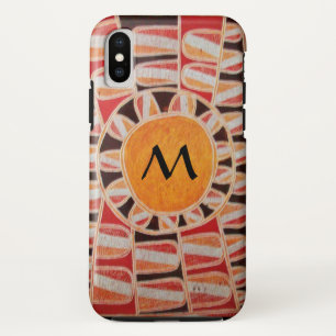 SUN SOLAR ENERGY MONOGRAM yellow orange red black iPhone XS Case