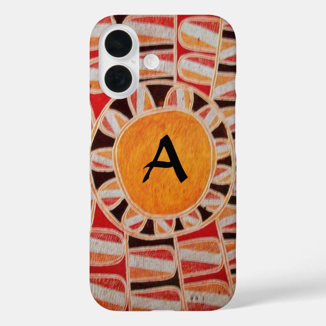 SUN SOLAR ENERGY MONOGRAM yellow orange red black Case-Mate iPhone Case (Back)