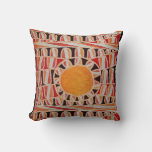 SUN SOLAR ENERGY Yellow Orange Red Black White Throw Pillow