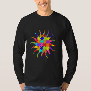 Sun Solar System Jigsaw Autism Puzzle T-Shirt