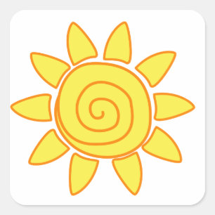 sun square sticker