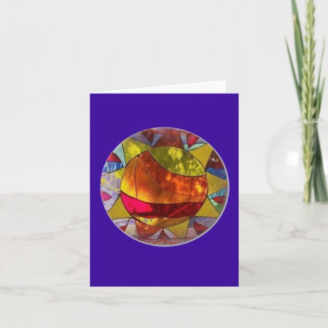 Sun stained glass greeting card (Front)
