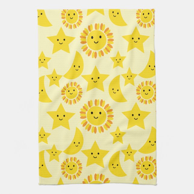 Sun star moon kitchen towel (Vertical)