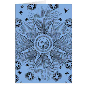 Sun Stars Antique Night Sky Medieval Zodiac