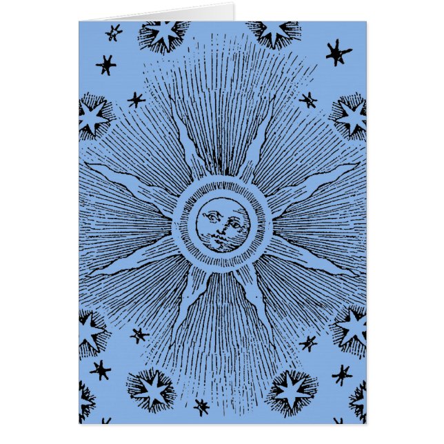 Sun Stars Antique Night Sky Medieval Zodiac (Front)