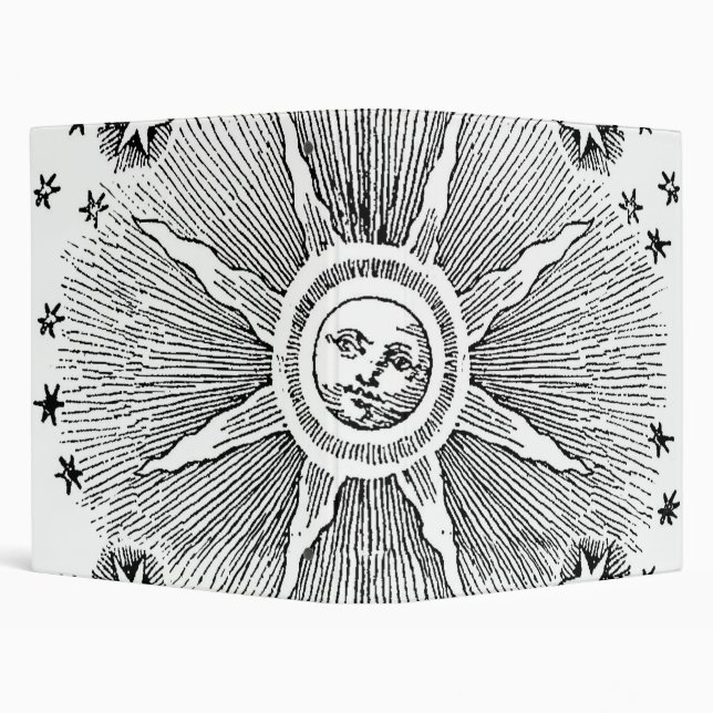 Sun Stars Antique Night Sky Medieval Zodiac Binder (Background)