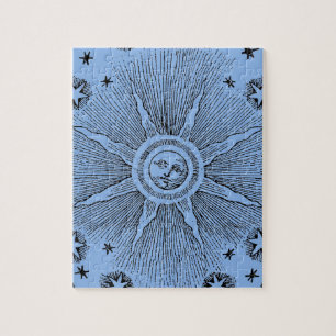 Sun Stars Antique Night Sky Medieval Zodiac Jigsaw Puzzle