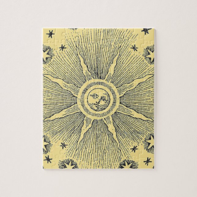 Sun Stars Antique Night Sky Medieval Zodiac Jigsaw Puzzle (Vertical)