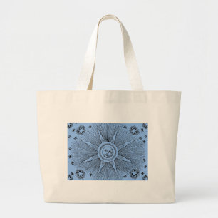 Sun Stars Antique Night Sky Medieval Zodiac Large Tote Bag