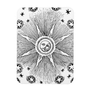 Sun Stars Antique Night Sky Medieval Zodiac Magnet