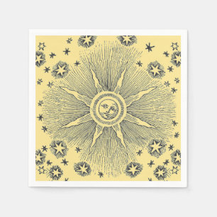 Sun Stars Antique Night Sky Medieval Zodiac Napkin