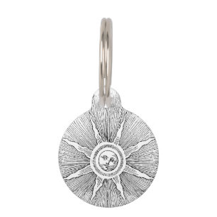 Sun Stars Antique Night Sky Medieval Zodiac Pet Tag