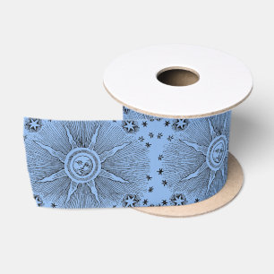 Sun Stars Antique Night Sky Medieval Zodiac Satin Ribbon