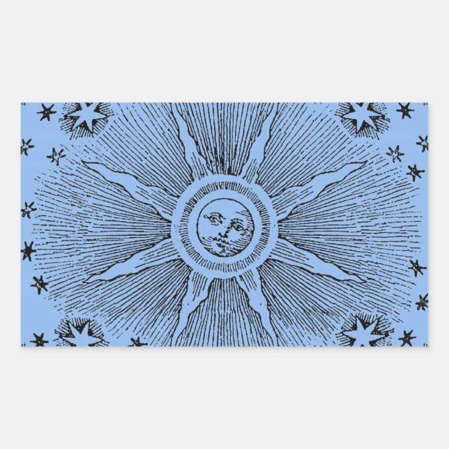 Sun Stars Antique Night Sky Medieval Zodiac Sticker (Front)