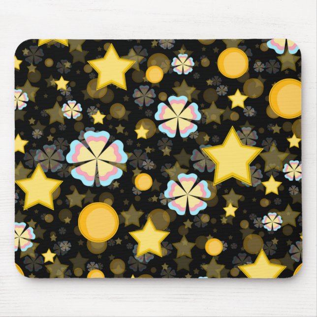 Sun Stars Flowers Glitters Pattern Design  Mouse Pad (Front)