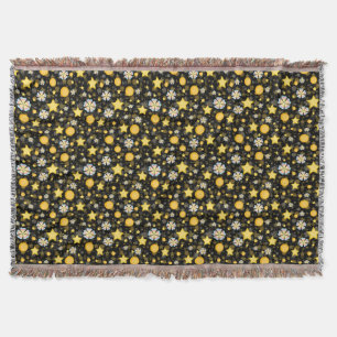 Sun Stars Flowers Glitters Pattern Design  Throw Blanket