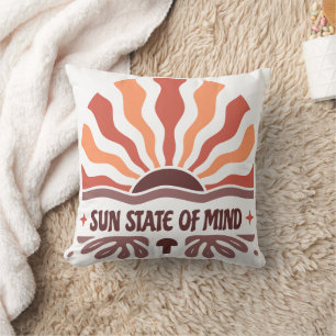 Sun State of Mind Sunburst: Nature-Inspired Summer Throw Pillow