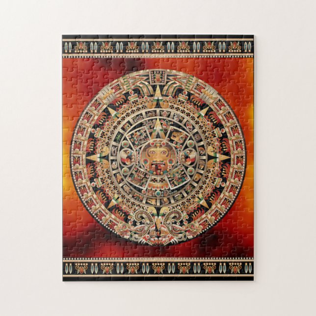 Sun Stone of Tenochtitlan Jigsaw Puzzle (Vertical)