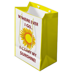Sun Sunflower Sunshine  Medium Gift Bag
