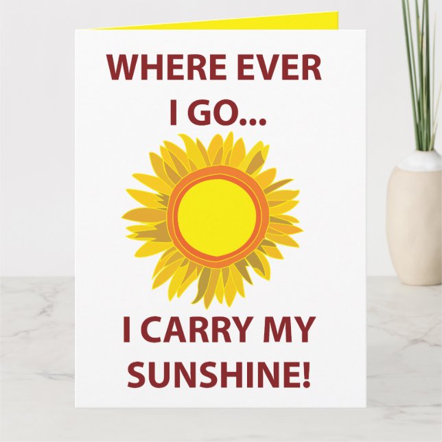 Sun Sunflower Sunshine Sun Card (Front)