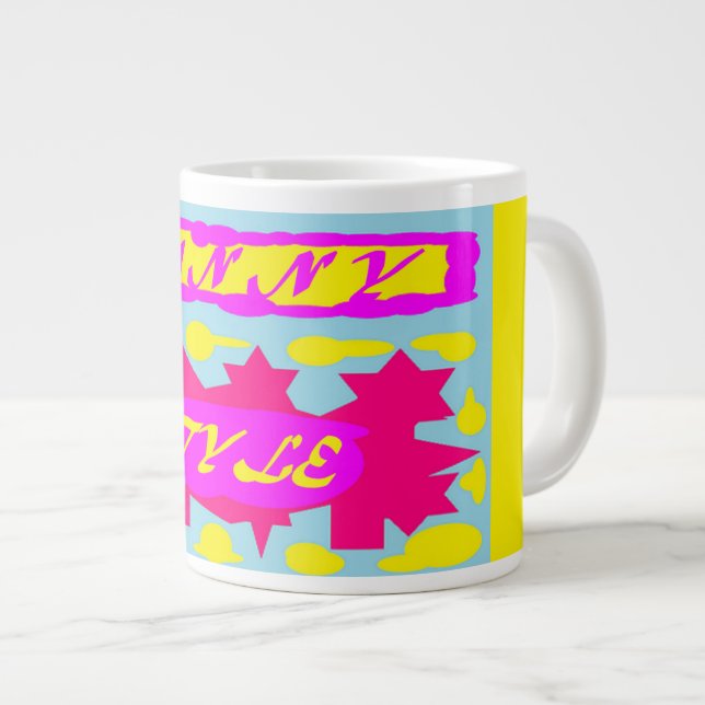 Sun Sunny Shining Bright colours Large Coffee Mug (Front Right)