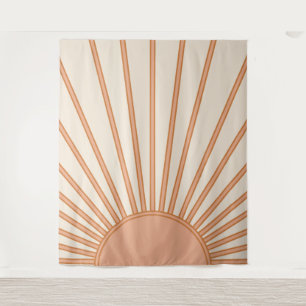Sun Sunrise Earth Tones Terracotta Retro Sunshine Tapestry