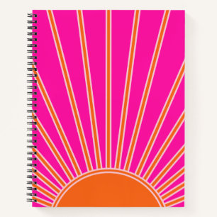 Sun Sunrise Hot Pink And Orange Preppy Sunshine Notebook