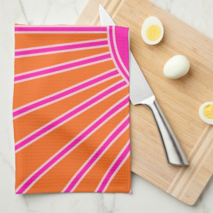 Sun Sunrise Orange And Hot Pink Preppy Sunshine Kitchen Towel