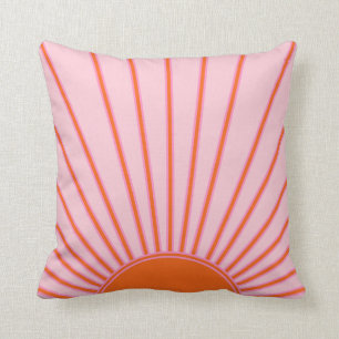 Sun Sunrise Pastel Pink And Orange Sunshine Throw Pillow