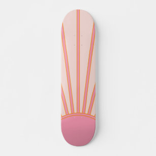 Sun Sunrise Pink Abstract Retro Sunshine Skateboard