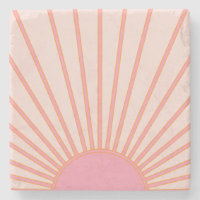 Sun Sunrise Pink Abstract Retro Sunshine
