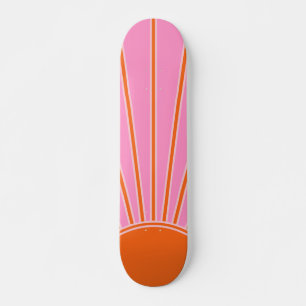 Sun Sunrise Pink And Orange Vintage Boho Sunshine Skateboard