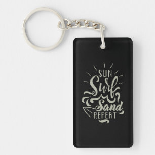 Sun Surf Sand Repeat Keychain