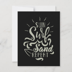 Sun Surf Sand Repeat Thank You Card