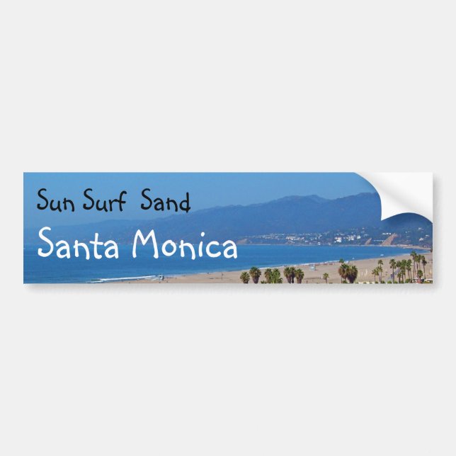 Sun Surf Sand Santa Monica bumpersticker Bumper Sticker (Front)