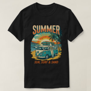 Sun Surf & Sand Vintage Van - summer surfing T-Shirt