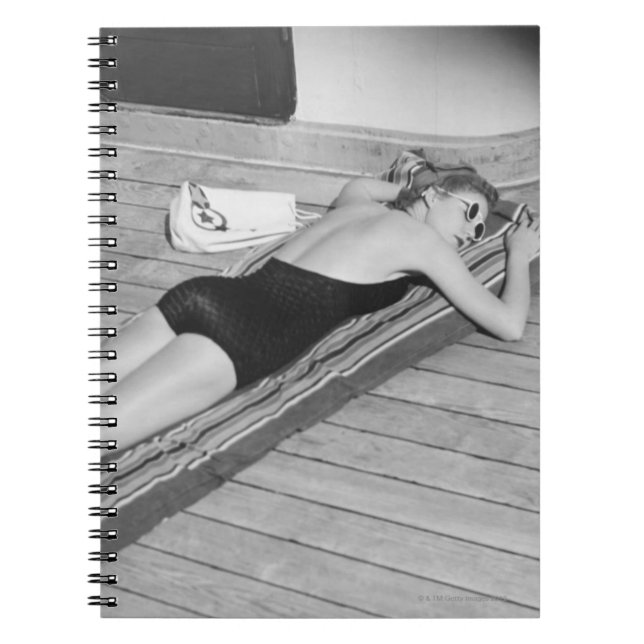 Sun Tanning Woman Notebook (Front)