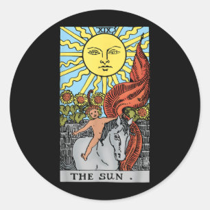 Sun Tarot Card Rider Waite Classic Round Sticker