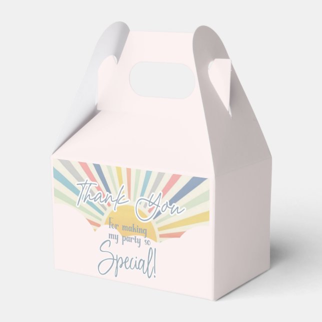 Sun Theme, Rainbow party, Sunshine favour Favour B Favor Box (Front Side)