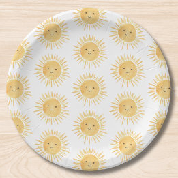 Sun-themed Baby Shower Paper Plate