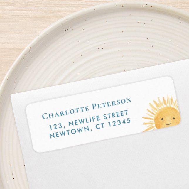 Sun-Themed Baby Shower Return Address (Creator Uploaded)