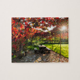 Sun through autumn leaves, Croatia Jigsaw Puzzle