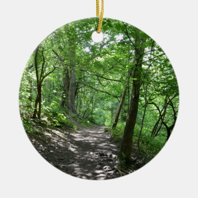 Sun Through The Trees Ceramic Ornament (Front)