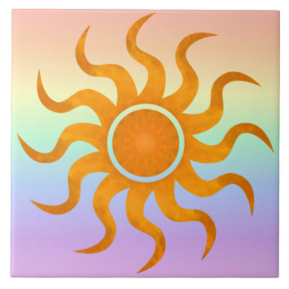 Sun Tile | Pastel Rainbow Large Sun Decorative 